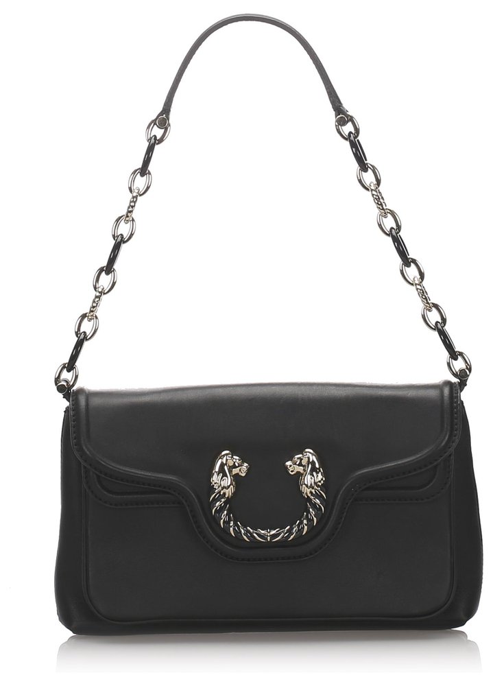 Bulgari Bvlgari Black Leather Leoni Shoulder Bag Pony-style calfskin ...