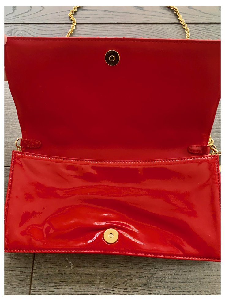 Christian Dior RED DIOR CLUTCH BAG Patent leather ref.188805 - Joli Closet