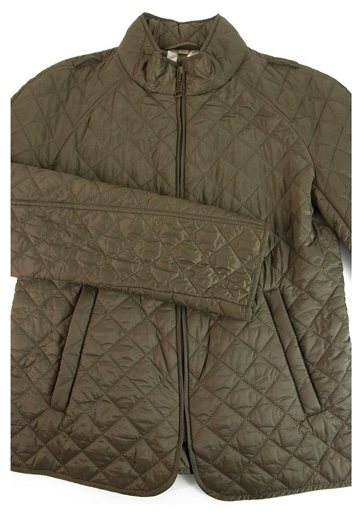 Burberry BRIT Khaki Checked Single Brusted Quilted Lightweight Jacket ...