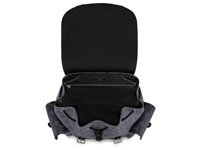 Louis Vuitton Christopher backpack LV Grey Leather ref.204195 Joli Closet