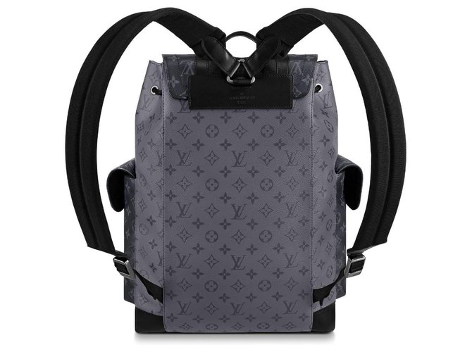 Louis Vuitton Christopher backpack LV Grey Leather ref.204195 Joli Closet