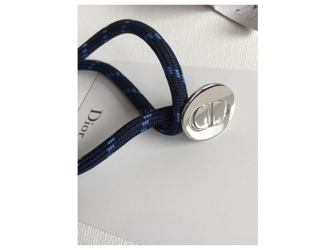 NEW Christian Dior Men's Bracelet Navy blue Rope ref.207424 Joli Closet