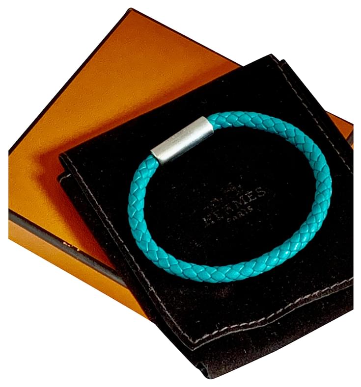 Hermès Bracelt Men Goliath Blue Leather ref.214306 - Joli Closet