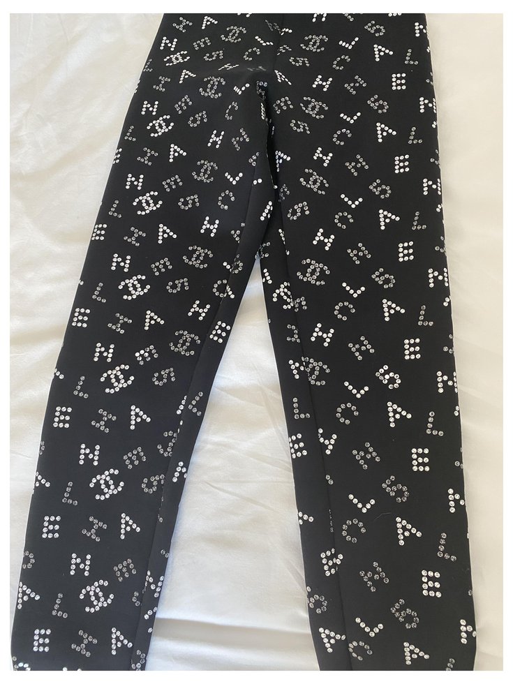 Cambon Chanel leggings Black Elastane ref.214560 - Joli Closet