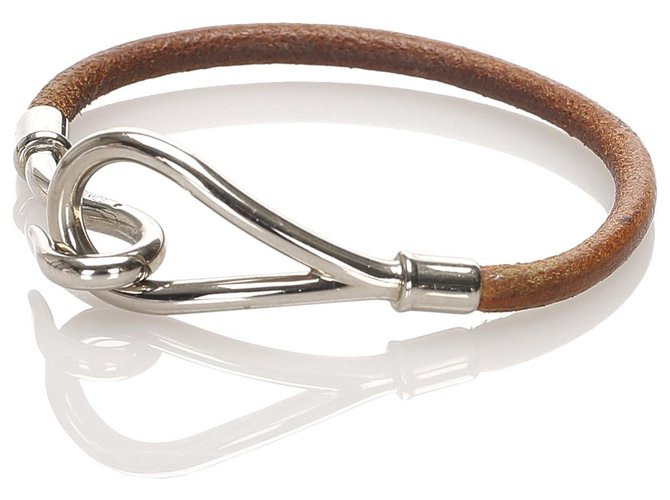 Bracelet Cuir Et Textile Marron Argenté Unisexe - Taille Ajustable 16-18 Cm, Style Fantasy, Neuf Sans Emballage