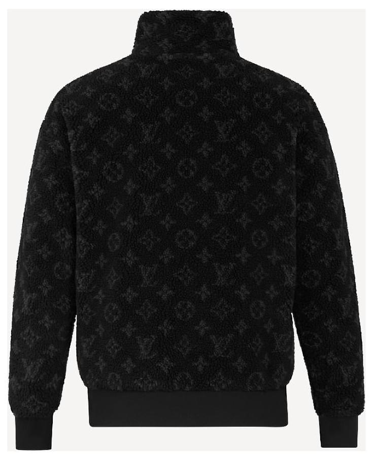 Louis Vuitton LV fleece zip-through jacket new Black Polyester ref ...