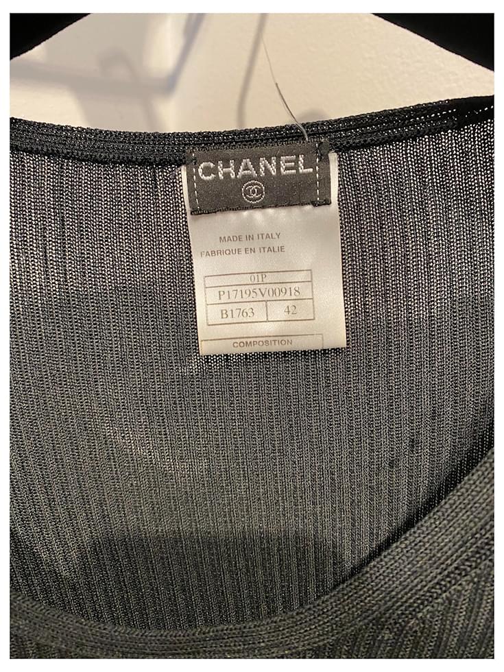 Chanel Knitwear Black White Viscose ref.228887 - Joli Closet