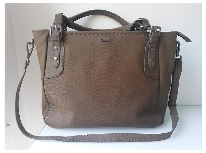 Sac Bandoulière En Cuir IKKS Marron - Occasion - Très Joli
