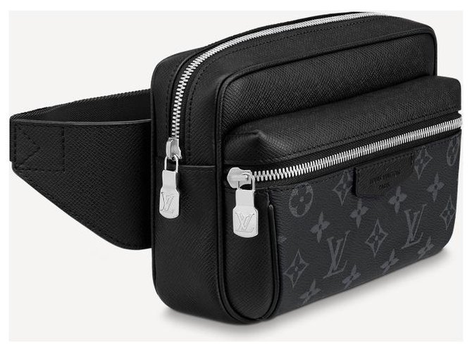 Louis Vuitton Riñonera LV al aire libre Negro Cuero ref.235559 Joli