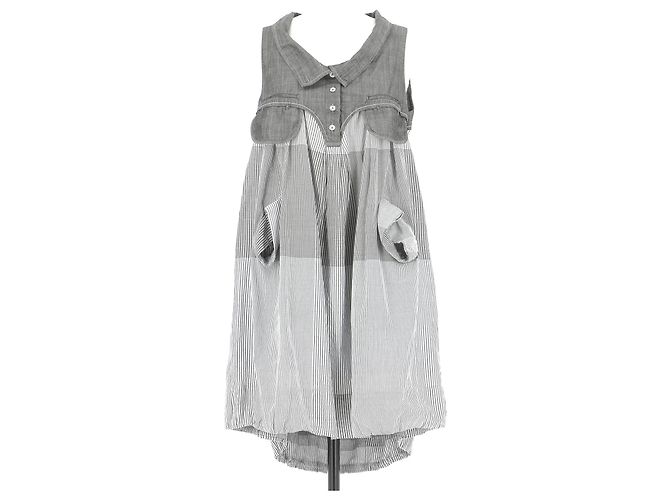 Robe Sculpturale Marithé + François Girbaud - Gris Effet Froissé - Taille 36 - Occasion TB