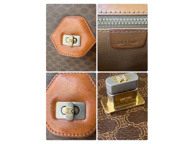 Pochette Cosmétique Petit Modèle Toile Triomphe et Veau - TAN