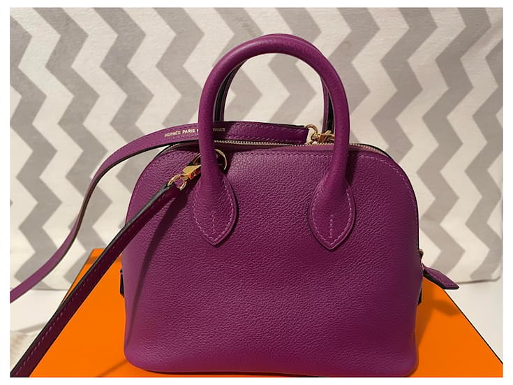 Hermès Hermes mini bolide 1923 Purple Leather ref.257011 - Joli Closet