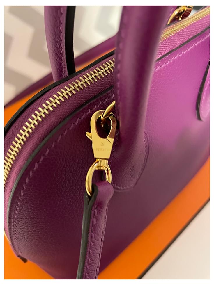 Hermès Hermes mini bolide 1923 Purple Leather ref.257011 - Joli Closet