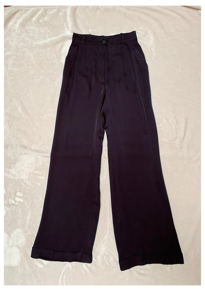Chanel Wide-leg silk pants Chocolate ref.284056 - Joli Closet