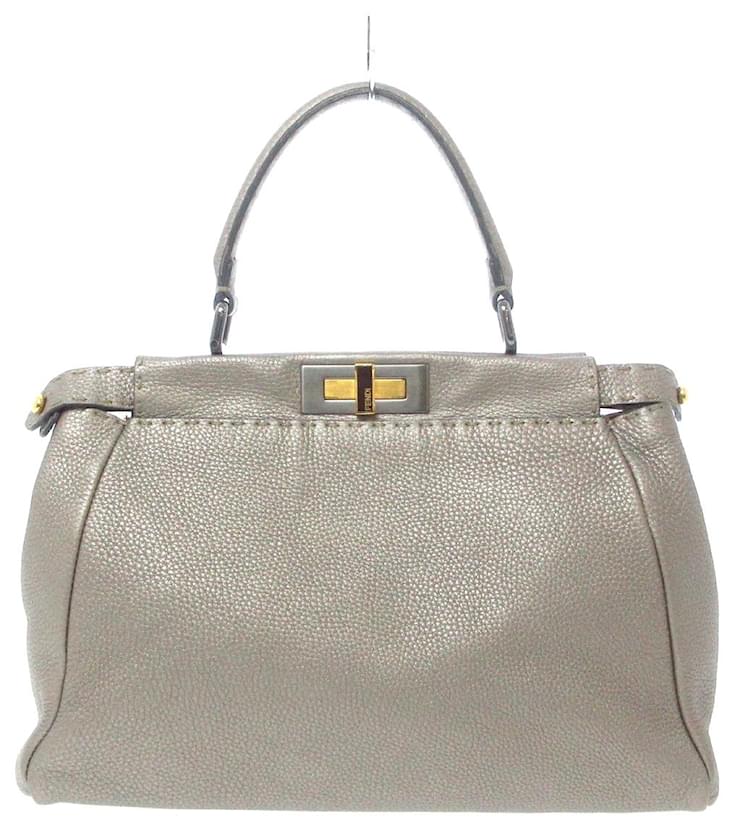 Fendi Peekaboo Grey Leather ref.293372 - Joli Closet