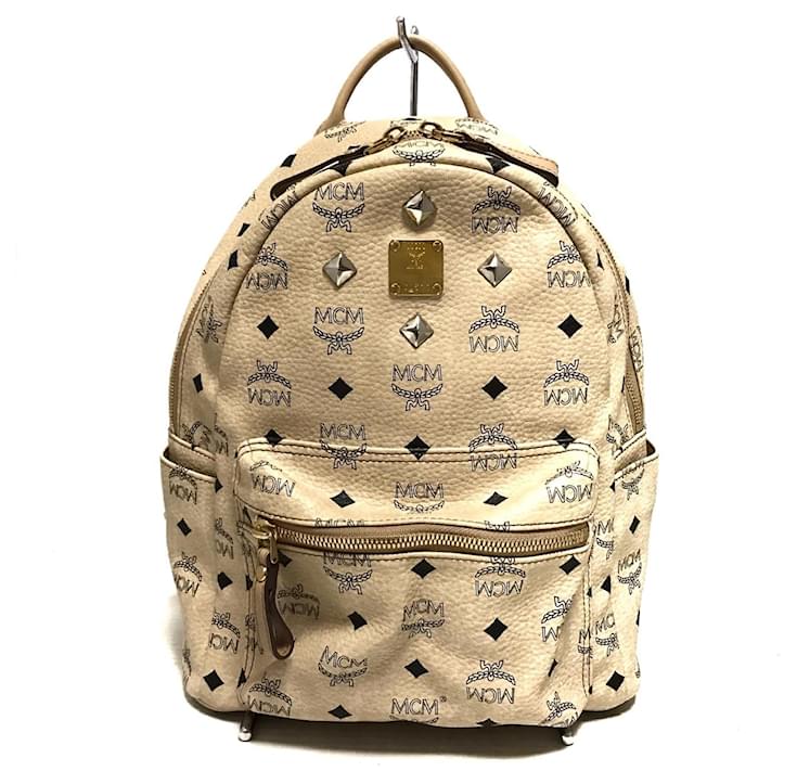 MCM Rucksack Beige Leinwand ref.344610 - Joli Closet