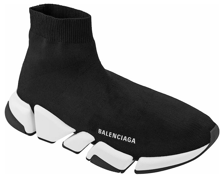 Balenciaga Men's Speed 2.0 Sneaker in Black/ White Polyester ref.362767 ...