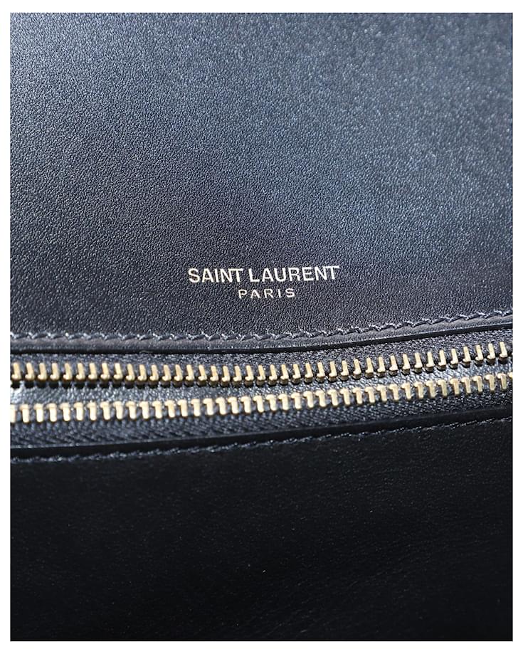 Saint Laurent Domino Shoulder Bag in Black calf leather Leather ref ...