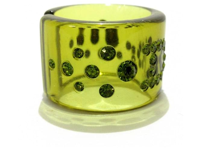 [Gebraucht] DIOR / Christian Dior Ring Hellgrün Kunststoff x Strass ref