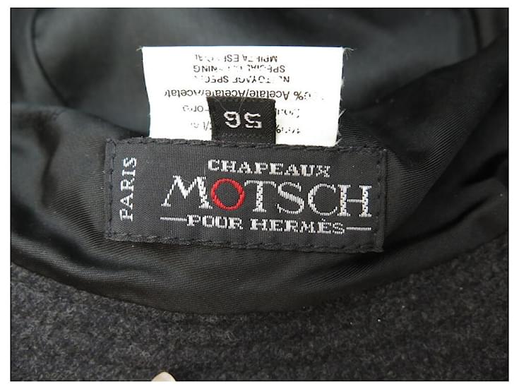 Hermès NEW MOTSCH HAT FOR HERMES BOB T56 GRAY WOOL FELT WOOL HAT Grey