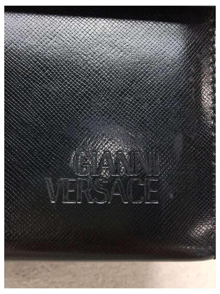 GIANNI VERSACE Handbag / Sunburst / Vanity / Leather / Black ref.449198 ...