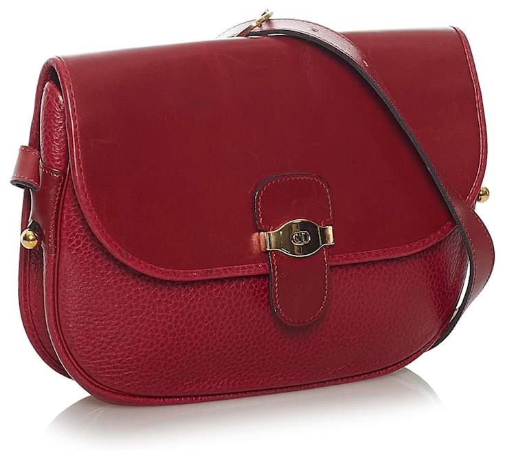 Dior Red Leather Crossbody Bag Pony-style calfskin ref.463856 - Joli Closet