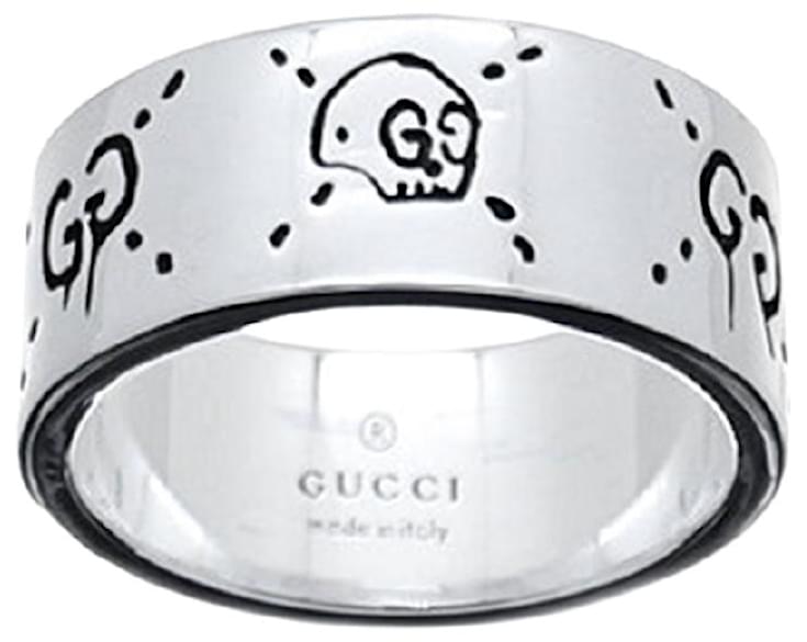 [Used] Gucci / GUCCI Ghost No. 17 Wide Ring Silver / Ag925 Silvery ref ...