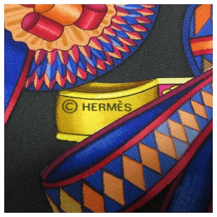 Hermès scarf Black Silk ref.489334 - Joli Closet