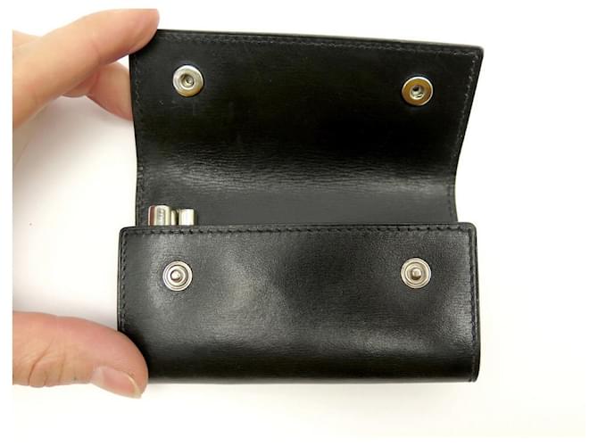 Hermès HERMES MULTICLES KEY HOLDER IN BLACK BOX LEATHER BLACK LEATHER