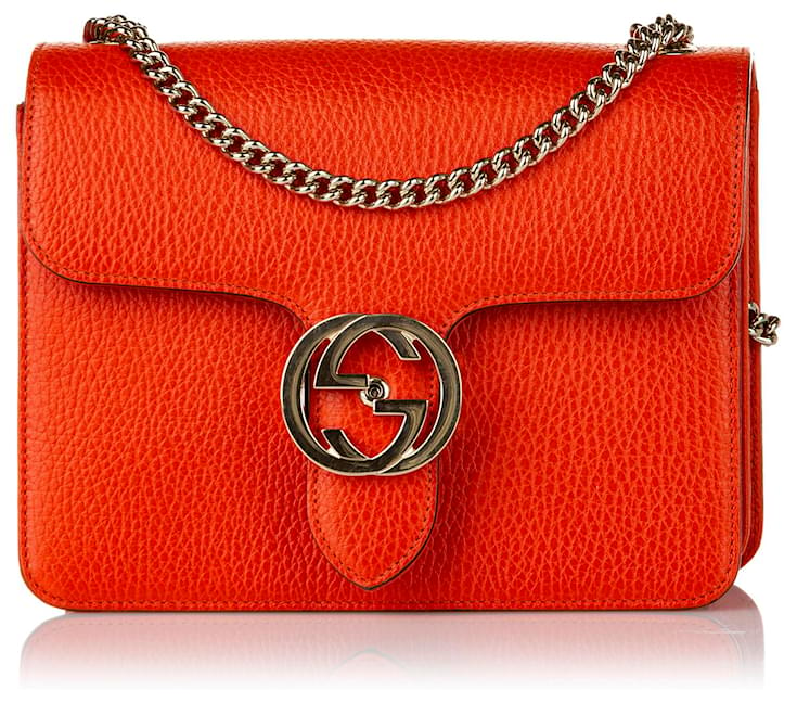 Gucci Red Interlocking G Leather Crossbody Bag Pony-style calfskin ref ...