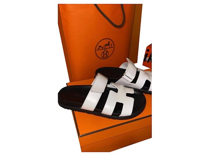 Hermès Hermes Chypre Cuir Blanc ref.607337 Joli Closet