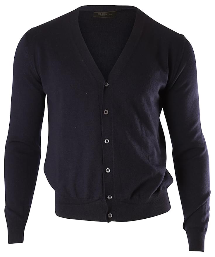 Prada Cardigan in Navy Blue Wool ref.614681 - Joli Closet