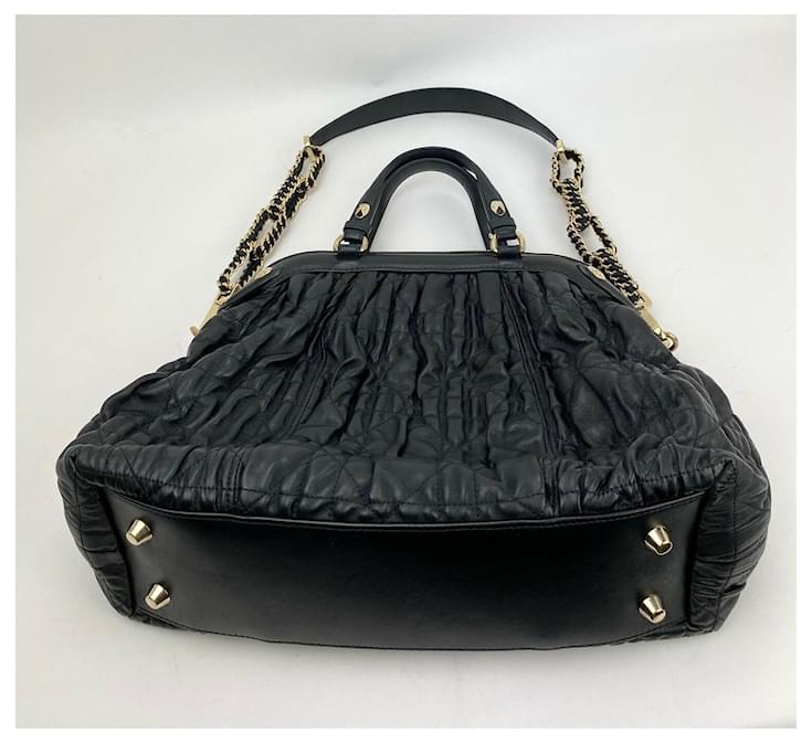 Dior Dior Bag Christian Gaufre Leather Cannage Delices Black Leather ...