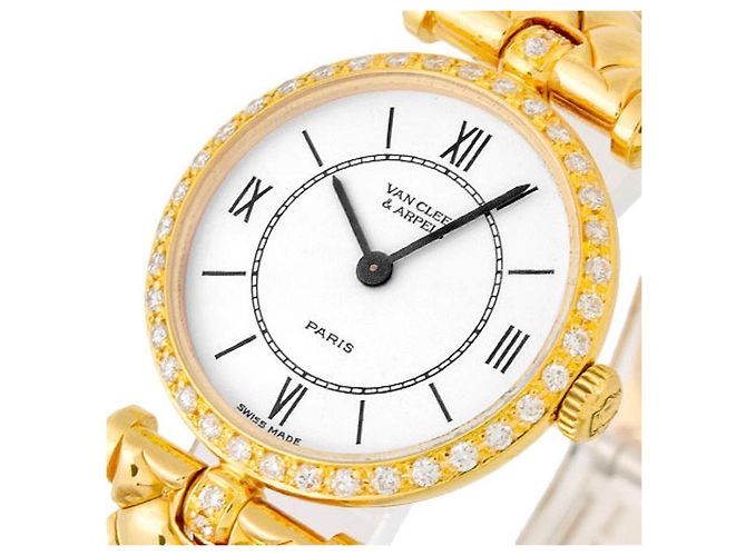 Van Cleef Arpels Classic La Collection Diamond Lunette K18YG Montre Van Cleef Arpels Classic La Collection Diamond Lunette K18YG Montre