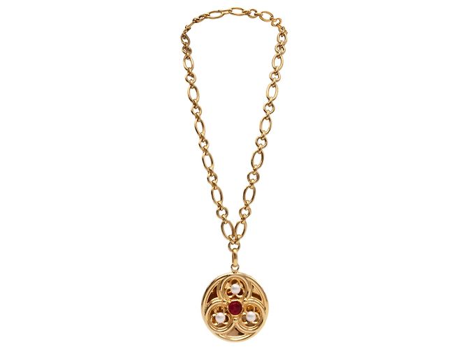 Collier Médaillon Bouddhas Dorés Articulés - Chaîne Métal Fixe, Résine, Vert, Neuf