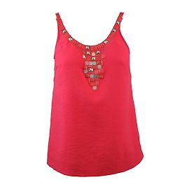Bcbg Max Azria Red Rayon Top Red