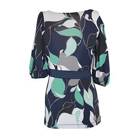 Bcbg Max Azria Floral Top Blue Green Grey Blue Green Grey