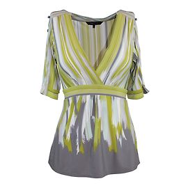 Bcbg Max Azria Top White Blue Green Grey Polyester White Blue Green Grey