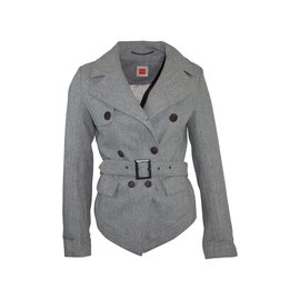 Hugo Boss Grey Wool Jacket with Belt Grey