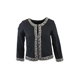 Chaqueta Maje negra de algodón con inserciones Negro
