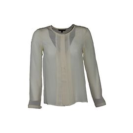 Tara Jarmon Seidentop mit Knopffront Creme Creme