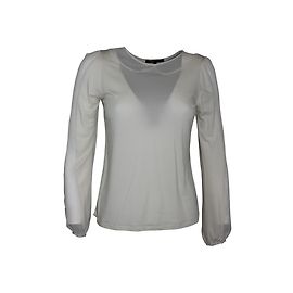 Maje Top aus Seide und Wolle Creme Creme