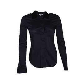 Camicia Maje Blu Scuro con Applicazioni sul Collo Blu