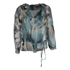Bcbg Max Azria Tops Weiß Blau Grau Sand