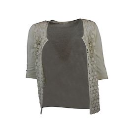 Maje Cardigan de renda creme Creme
