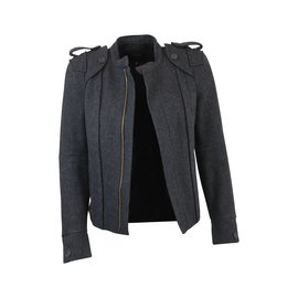 Maje Grey Zip Jacket Size 36 Grey