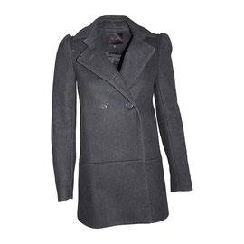 Maje Black Wool Polyamide Coat Black