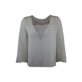 Maje Cape Top mit Spitze Weiß Weiß