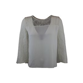 Top style cape en dentelle Maje blanc Blanc