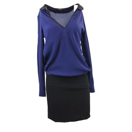 Maje Kleider Schwarz Blau